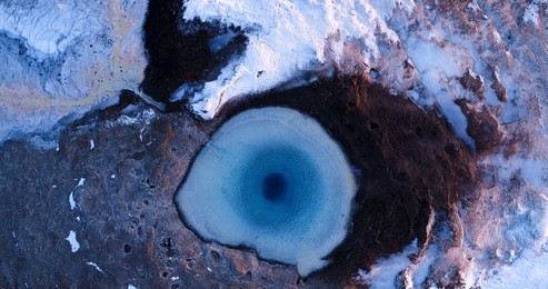
geyser in aerial view