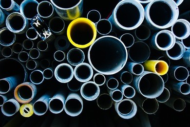 abstract metal pipes