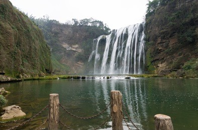 huangguoshu waterfall is located on the baishui river in anshun, guizhou province, china, yellow-fruit tree waterfall.