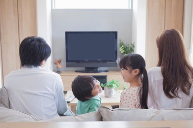 japanese families relax in the living room