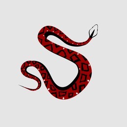 red snake vector black white bifurcated tongue
