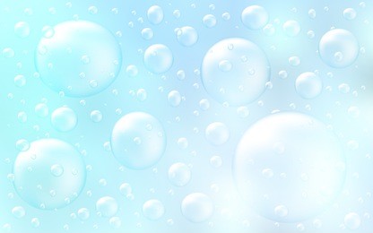 light blue vector background with bubbles. abstract illustration with colored bubbles in nature style. the pattern can be used for aqua ad, booklets.