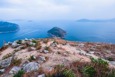 lamma channel view at yuk kwai shan (mount johnston) located in ap lei chau, hong kong,