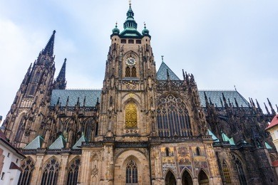 saint vitus cathedral in prague is the biggest and most important church in the europe, gothic architecture in czech republic