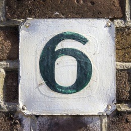 house number six, over-painted in new font type