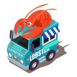lobster machine icon. isometric illustration of lobster machine vector icon for web