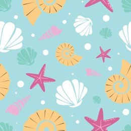 seamless pattern for kids with cartoon undersea world. vector illustration
