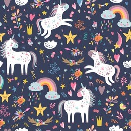 seamless pattern with unicorns