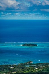 august 2014. view on the managaha island from tapochao mount. saipan island