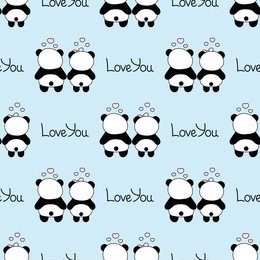 seamless baby pattern with cute pandas in love. best choice for cards, invitations, printing, party packs, blog backgrounds, paper craft, party invitations, digital scrapbooking.