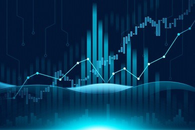 stock market or forex trading graph in futuristic concept suitable for financial investment or economic trends business idea and all art work design for abstract finance background cover banner