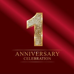 1st anniversary logo,disco number.