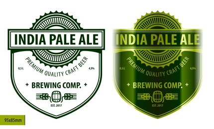 beer label, modern style typographic template, beverage package design