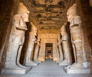 great temple interior, abu simbel, egypt