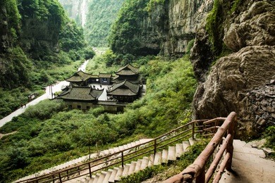 wulong national park,the wulong karst is a landscape located within the borders of wulong county, chongqing most famous place of valley in china world heritage landscape