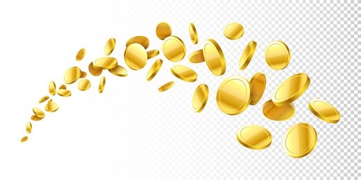 flying gold coins vector illustration