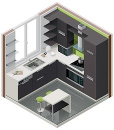 vector isometric kitchen icon