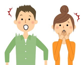 young couple,to be surprised