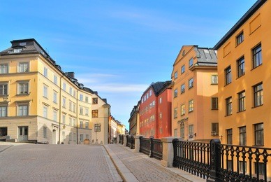stockholm, sweden. beautiful cozy narrow streets of the old town