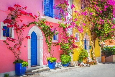 street in kefalonia, greece