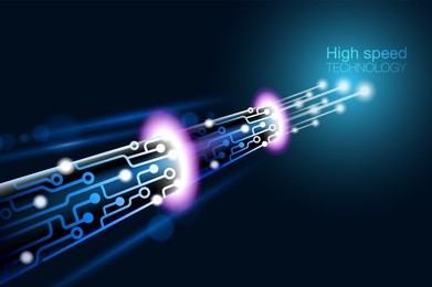 high speed technology provides instant access to information such as the internet, telephone, television.
vector digital file.