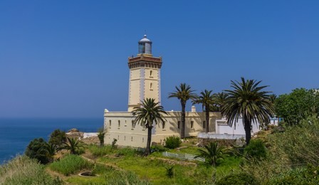 cap spartel lighthouse is located outside of tangier, morocco.
