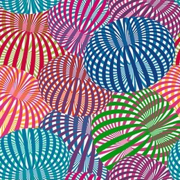 seamless abstract pattern with colorful striped torus. optical illusion. raster version.