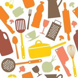 seamless kitchen pattern. vector illustration