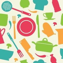 seamless kitchen pattern. vector illustration