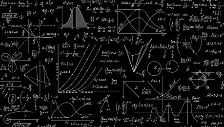 mathematical scientific vector seamless pattern with geometry plots, formulas and calculations. you can use any color of background