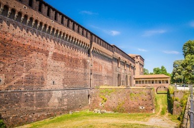 the sforza castle - castello sforzesco in milan, italy