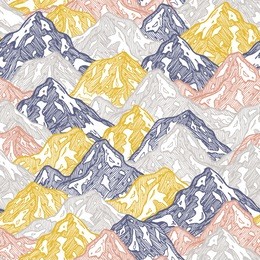 mountains seamless pattern. fun mountains kid wallpaper. vector illustration