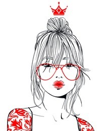 young beautiful woman with glasses