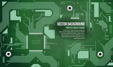 printed circuit board vector background green eps10
