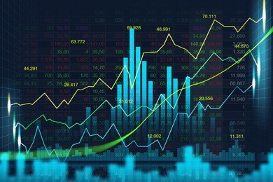 stock market or forex trading graph in graphic concept suitable for financial investment or economic trends business idea and all art work design. abstract finance background