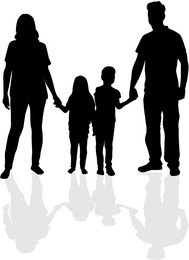 vector silhouette of family.