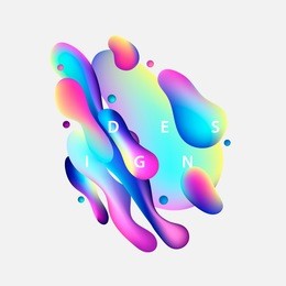 creative design poster with plastic shapes. modern style abstraction background. abstract background of liquid colorful shapes. fluid shapes composition. futuristic design cover. vector
