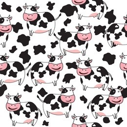seamless  pattern of cute cow