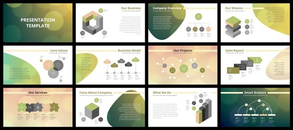 business presentation templates. vector infographic elements for company presentation slides, corporate annual report, marketing flyers, leaflets and brochures, banners and web design.