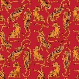 seamless pattern with tigers