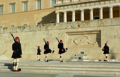 greece, athens, syntagma square, hellenic parliament, changing of the guard
