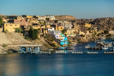 aswan dam - aswan hydroelectric power station and nasser lake, egypt