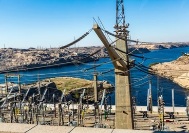 aswan dam - aswan hydroelectric power station and nasser lake, egypt