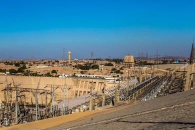 aswan dam - aswan hydroelectric power station and nasser lake, egypt