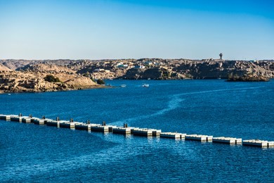 aswan dam - aswan hydroelectric power station and nasser lake, egypt