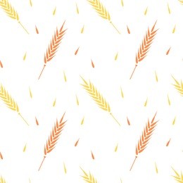 vector seamless pattern illustration ears of wheat. hand drawn bakery background. whole grain, natural, organic background for bakery package, bread products. 