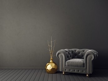 modern living room  with  armchair. interior design furniture. 3d render illustration