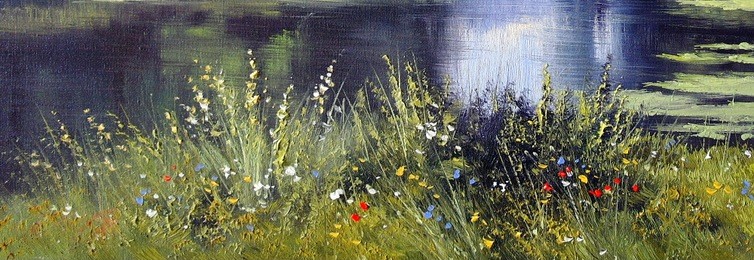 grass, oil paintings landscape, texture