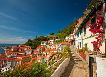 nice view on the famous city of cudillero, spain