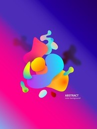 vector liquid 3d fluid paint. abstract water 3d background. colorful plastic or oil shapes. modern hipster or retro style. digital and macro purple concept.